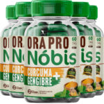 5 Potes Ora-pro-nóbis + Cúrcuma + Gengibre 500mg Premium