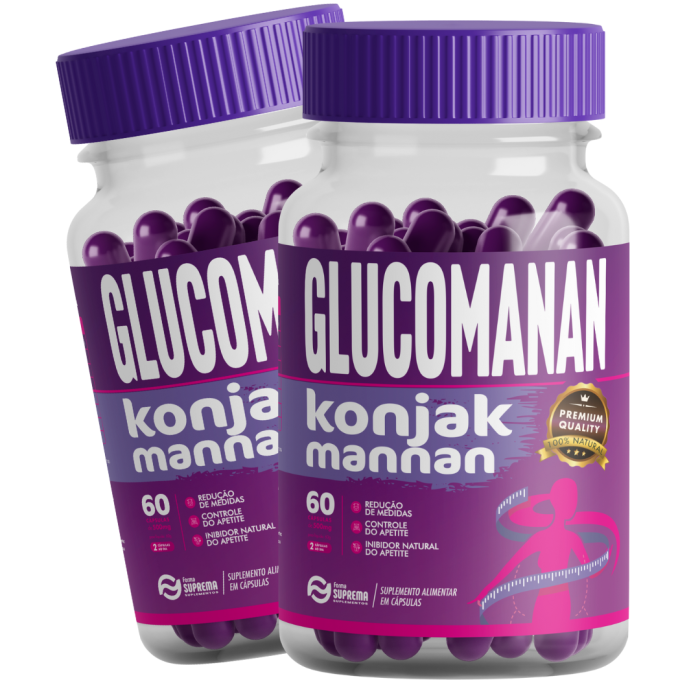 2 Potes Glucomannan Natural Kit 120 Cáps - Forma Suprema - Imagem 1
