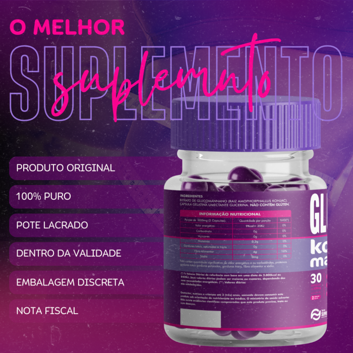 1 Pote Glucomannan 60 Cápsulas 500mg Original - Forma Suprema - Imagem 4