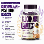 Glucomannan + Psyllium 120 Cápsulas 500mg Premium - Imagem 4
