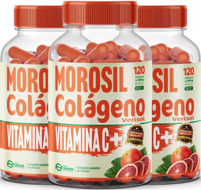 3 Morosil Laranja Moro + Vitaminas E Colágeno 360caps 500mg - Imagem 1