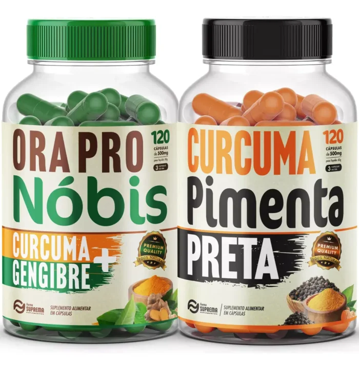 Kit Ora Pro Nobis + Cúrcuma E Gengibre + Pimenta Preta Caps - Imagem 1