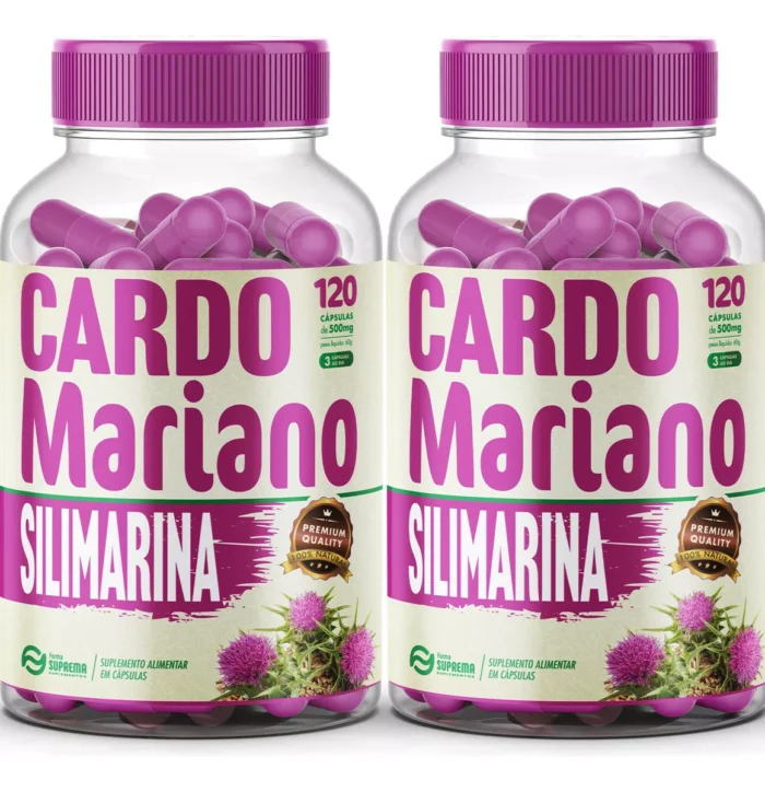 Kit 2x Silimarina Cardo Mariano Premium 500mg - 240 Cápsulas - Imagem 1