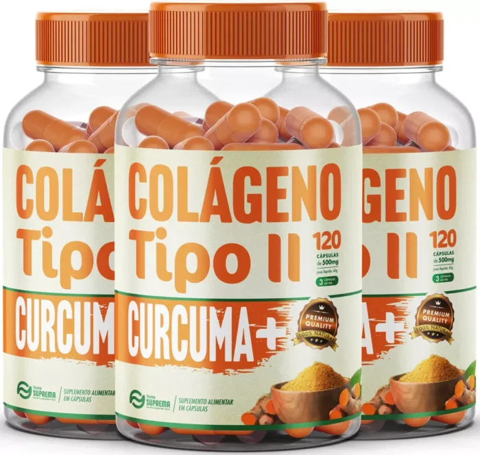 3x Cúrcuma + Colágeno Tipo 2 - 360 Cápsulas De 500mg - Imagem 1