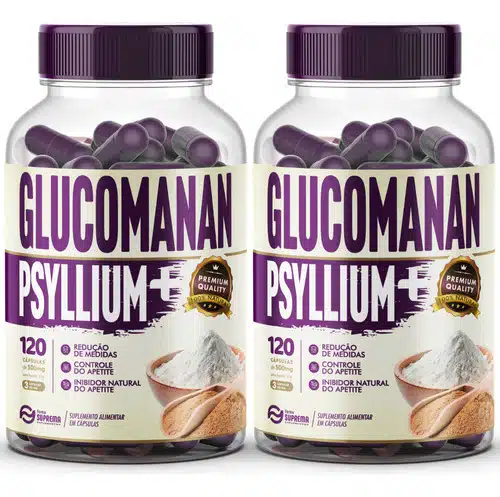 2x Glucomanan + Psyllium 240 Cápsulas 500mg - Forma Suprema - Imagem 1
