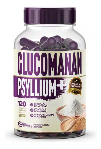 Glucomannan E Psyllium 120 Cápsulas 500mg Premium - Suprema - Imagem 1