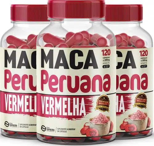3 Maca Peruana Vermelha 500mg 360 Cáps Premium - Imagem 1
