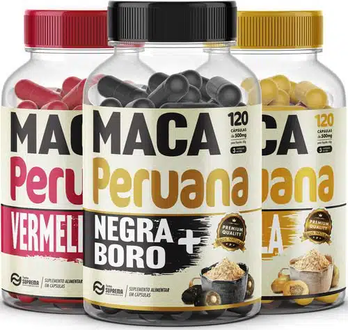 3 Maca Legítimas Vermelha + Amarela + Negra Premium 360cáps - Imagem 1