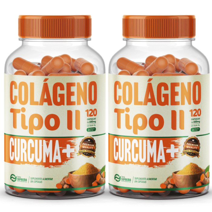 2x Cúrcuma + Colágeno Tipo 2 - 240 Cápsulas De 500mg - Imagem 1