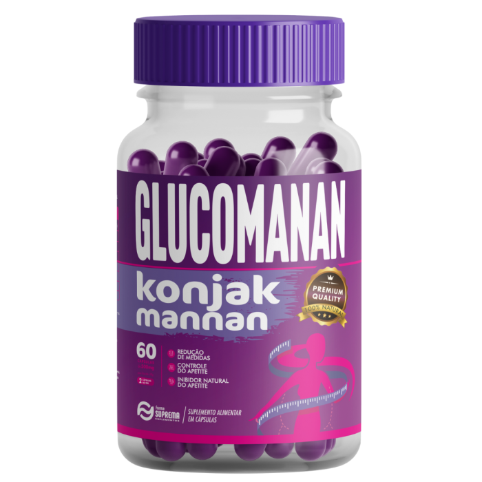 1 Pote Glucomannan 60 Cápsulas 500mg Original - Forma Suprema - Imagem 1