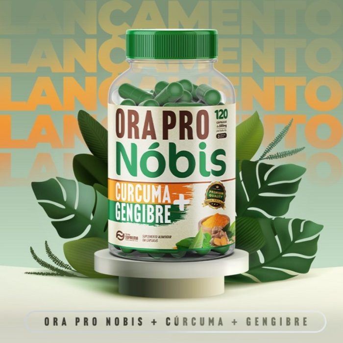 Ora-pro-nóbis + Cúrcuma + Gengibre 120 Cápsulas 500mg Premium - Imagem 1
