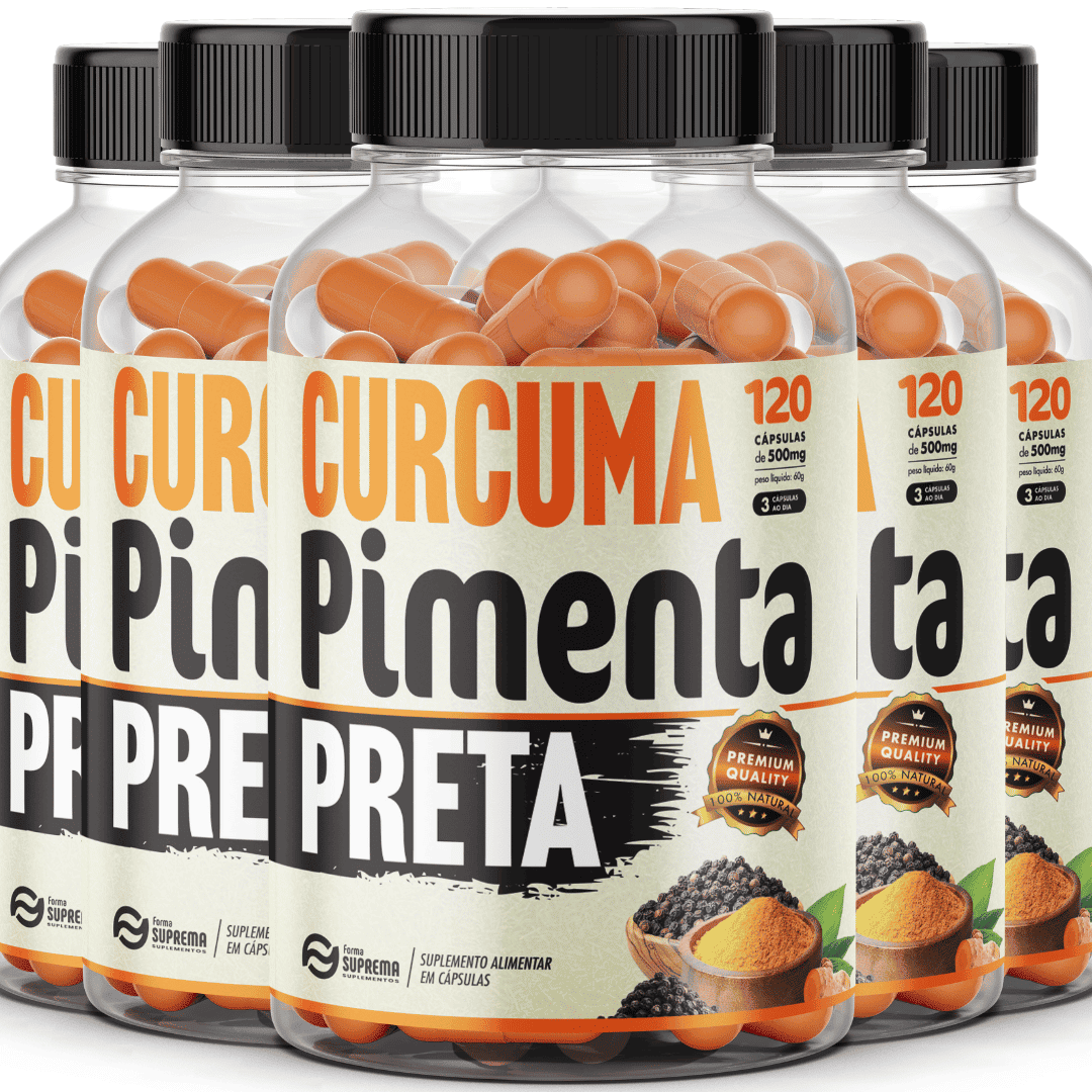 19 5 Cúrcuma + Pimenta Preta 600 Cápsulas 500mg Premium - Imagem 1