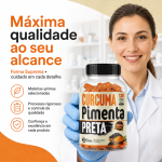 Cúrcuma + Pimenta Preta 120 Cápsulas 500mg Premium - Imagem 7