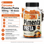 Cúrcuma + Pimenta Preta 120 Cápsulas 500mg Premium - Imagem 6