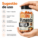 Cúrcuma + Pimenta Preta 120 Cápsulas 500mg Premium - Imagem 8