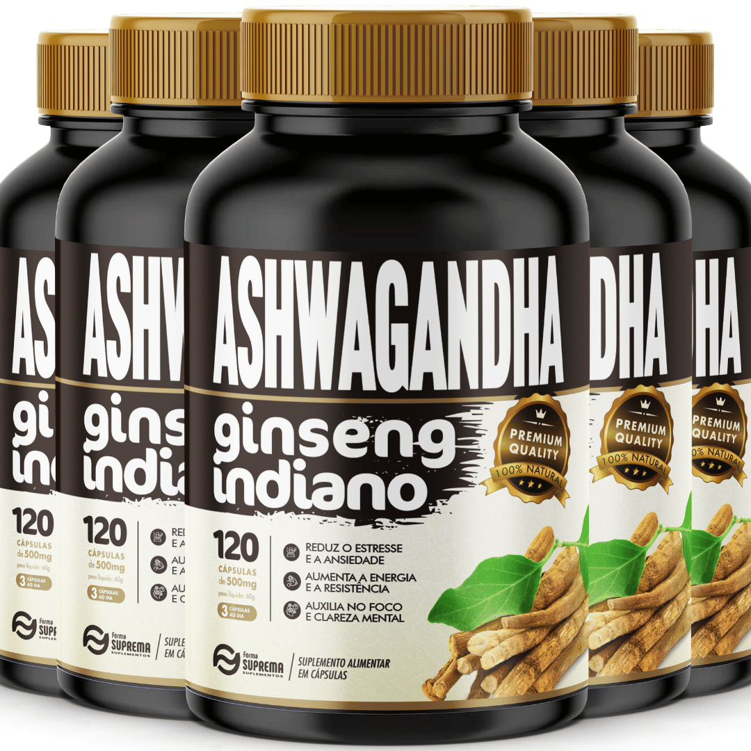 21 5 Ashwagandha Ginseng Indiano 600 Cápsulas 500mg Premium - Imagem 1