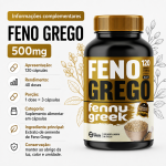 Feno Grego 120 Cápsulas 500mg Premium - Imagem 6