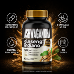 Ashwagandha Ginseng Indiano 120 Cápsulas 500mg Premium - Imagem 5