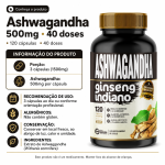 Ashwagandha Ginseng Indiano 120 Cápsulas 500mg Premium - Imagem 6