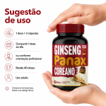 Ginseng Panax Coreano 120 Cápsulas 500mg Premium - Imagem 7